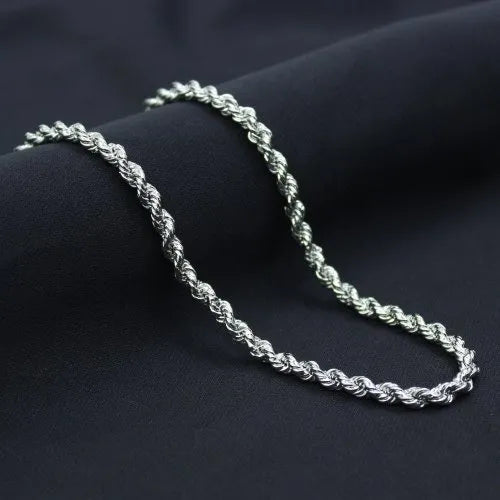 Silver Rope Chain Necklace