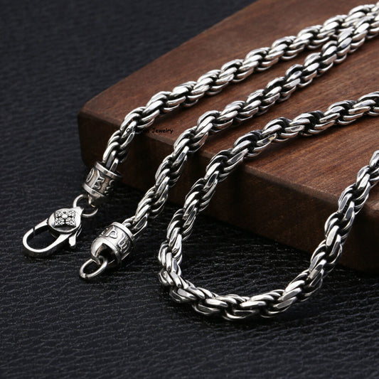 Silver Rope Chain Necklace